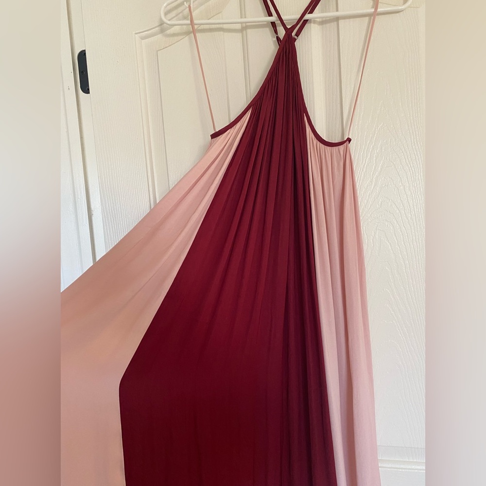 Banana Republic Coral midi halter dress size small